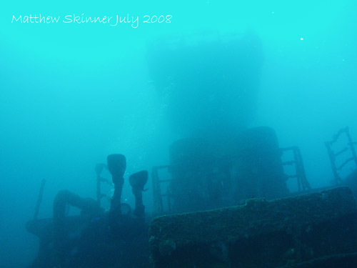 The wreck of the Tasman Hauler reaches from 30m to 12m.